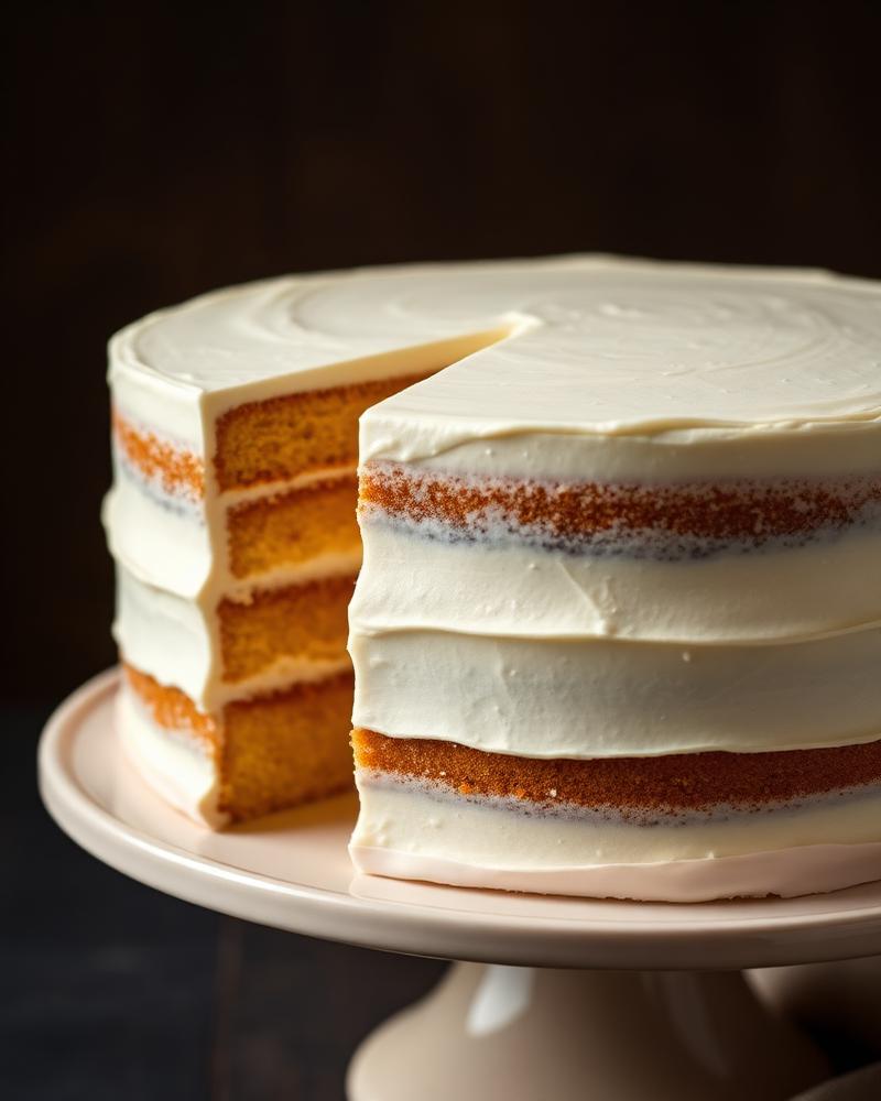 Layer cake à étages nappé de crème